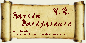 Martin Matijašević vizit kartica